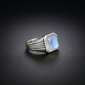 Rainbow Moonstone Signet Ring