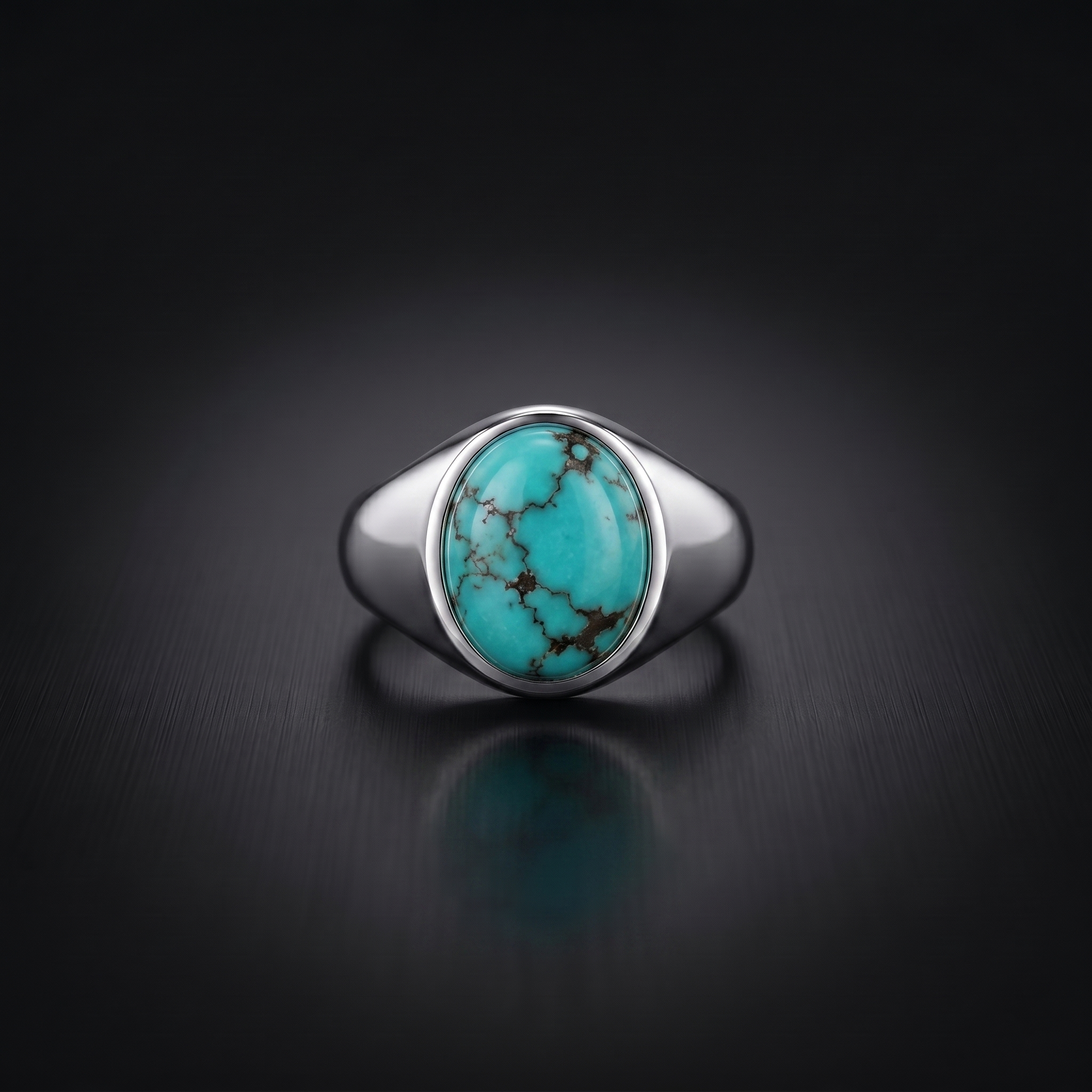 Vintage Blue Turquoise Signet Ring