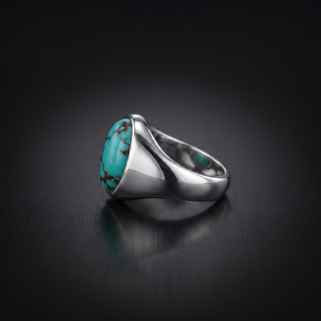 Vintage Blue Turquoise Signet Ring