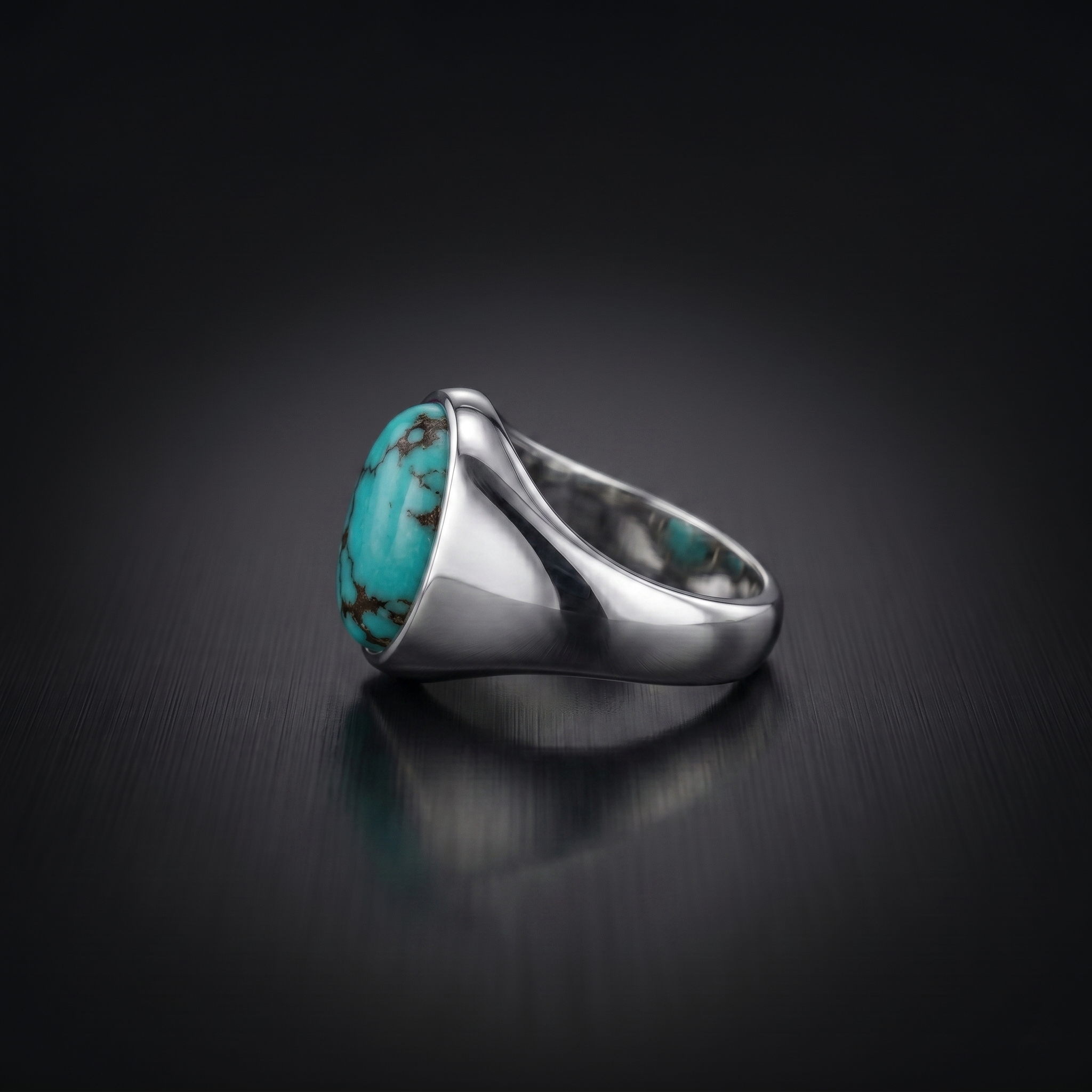 Vintage Blue Turquoise Signet Ring