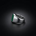 Malachite Signet Men's Ring in Sterling Silver