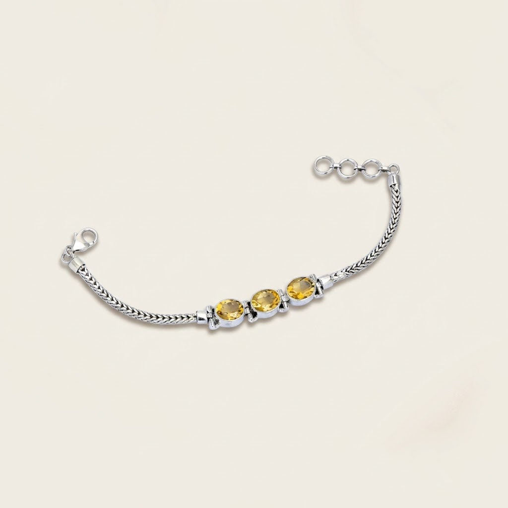 Citrine Statement Bracelet | Sterling Silver
