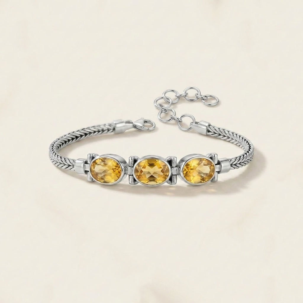 Citrine Statement Bracelet | Sterling Silver