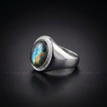 Men’s Sterling Silver Labradorite Signet Ring