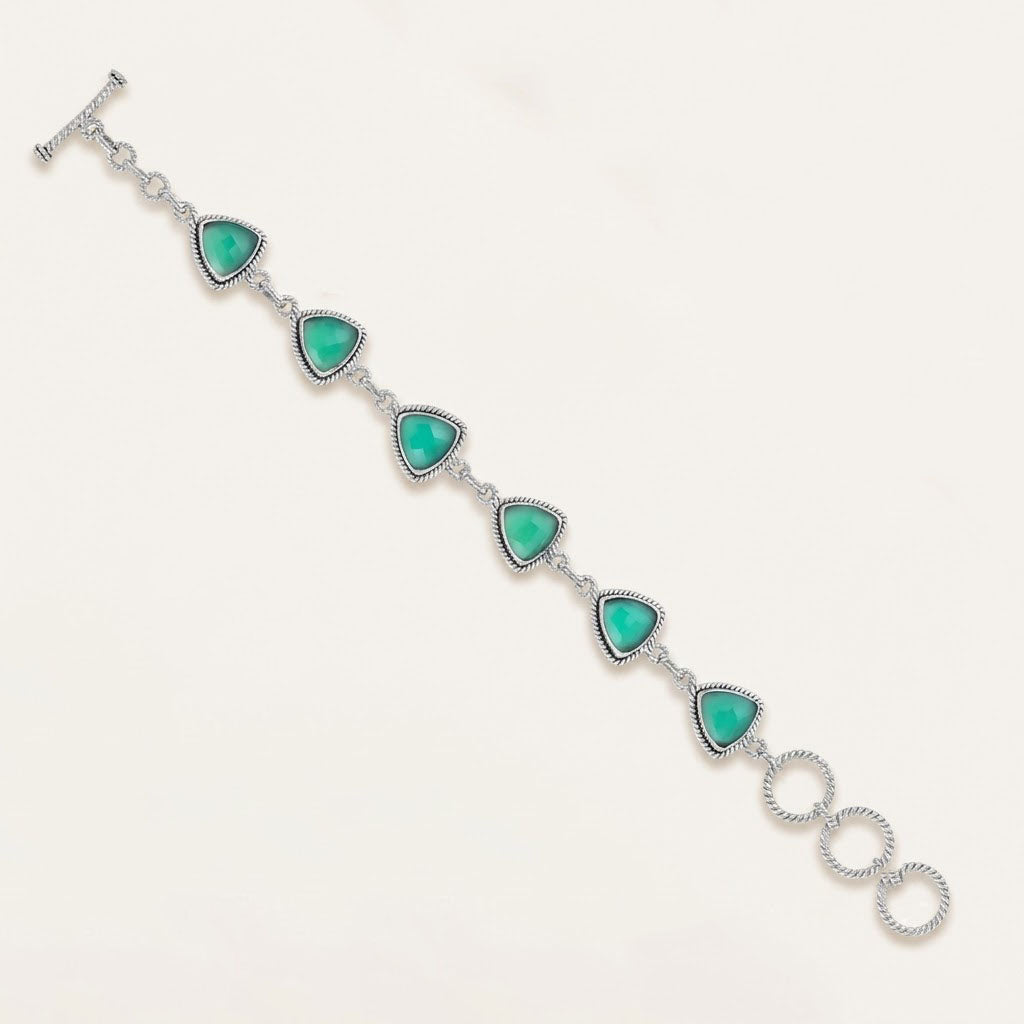 Green Onyx Sterling Silver Bracelet