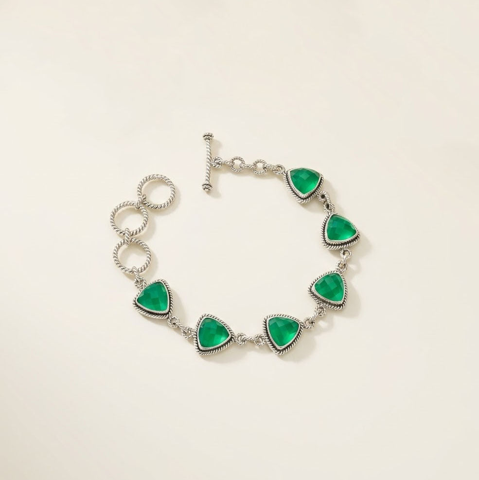 Green Onyx Sterling Silver Bracelet