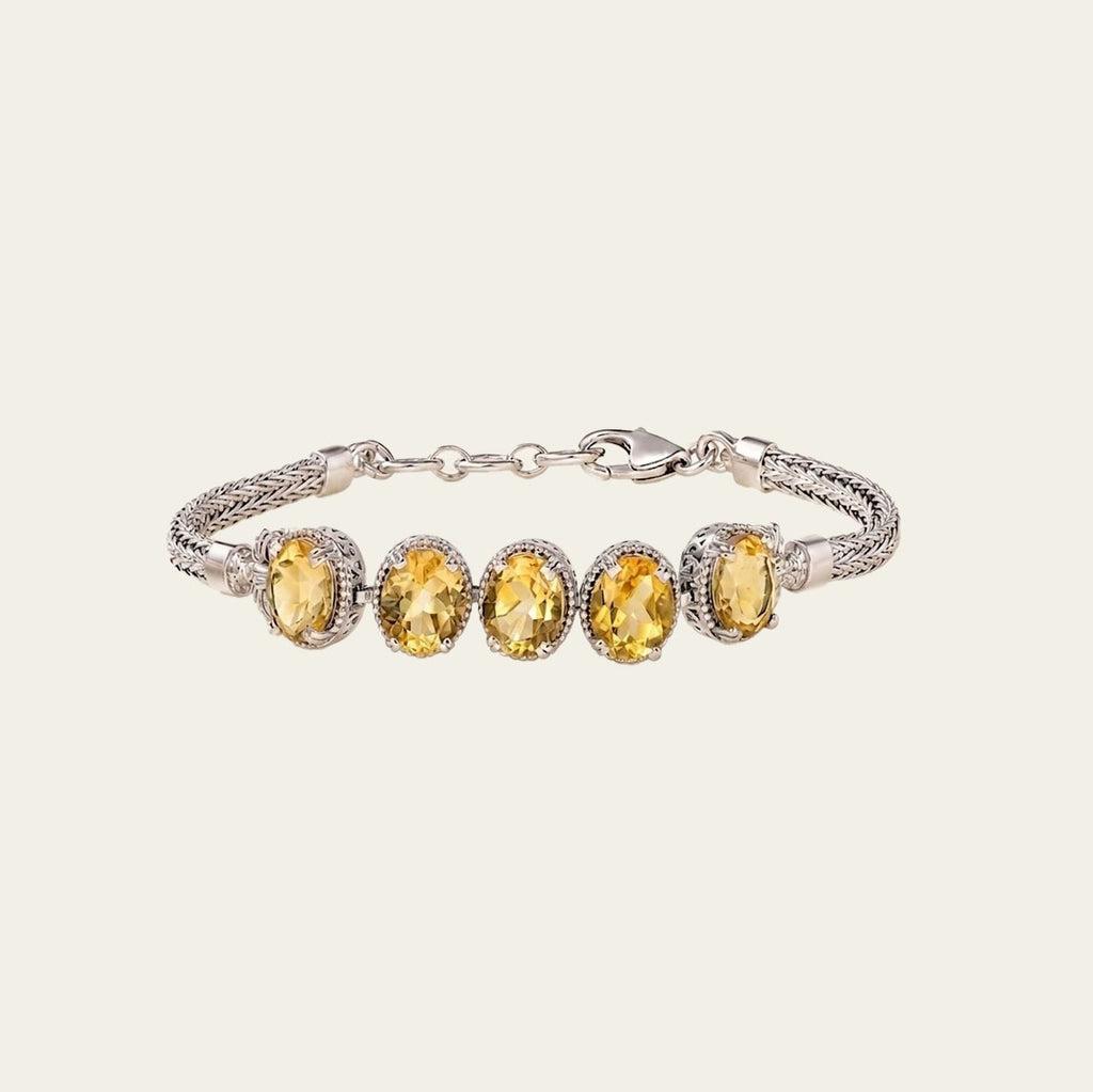 Citrine Sterling Silver Statement Bracelet