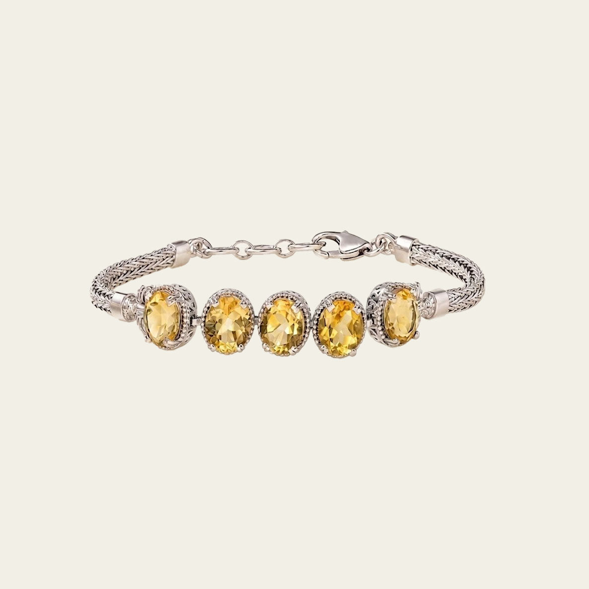 Citrine Sterling Silver Statement Bracelet