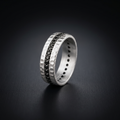 Black Onyx Hammered Eternity Band