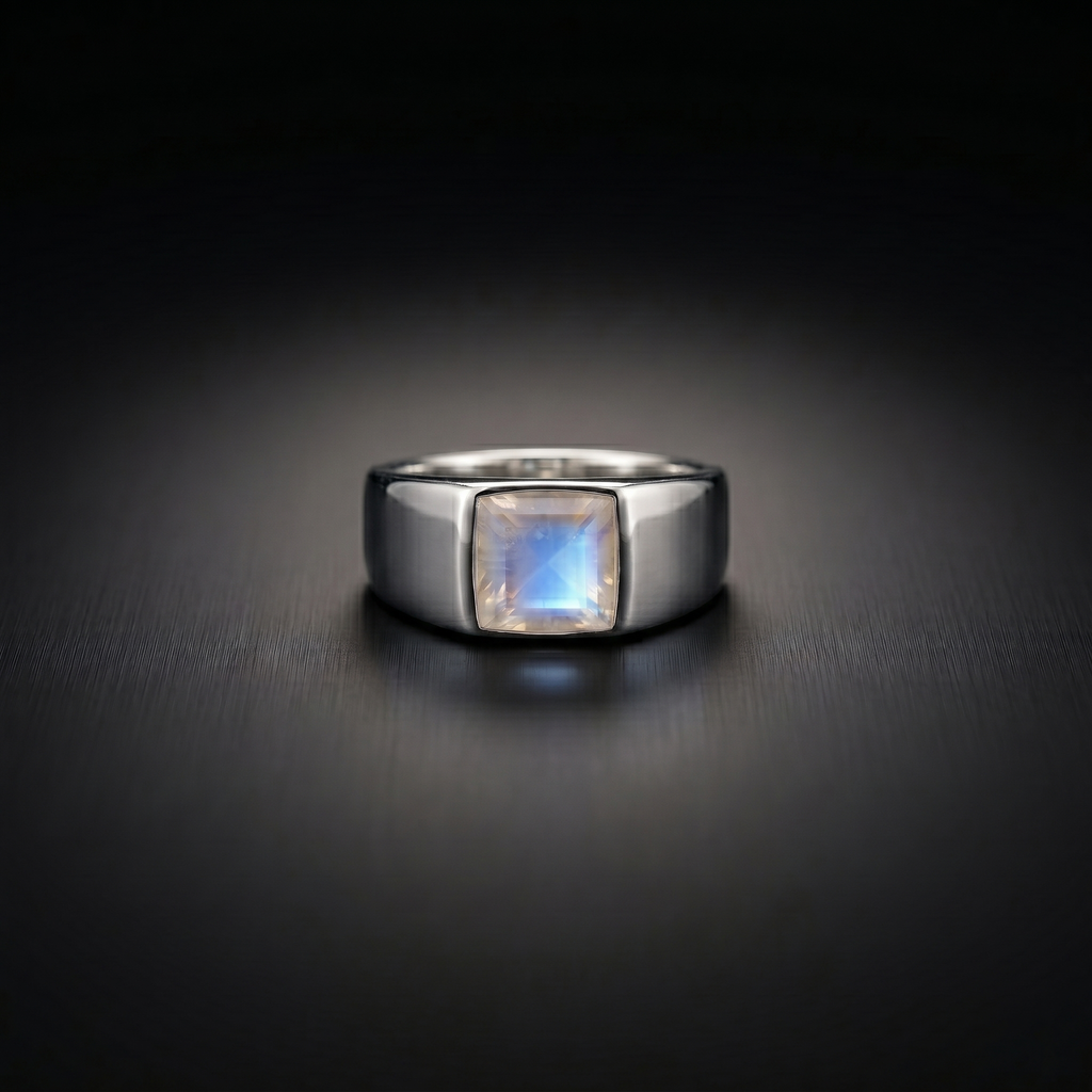Moonstone Signet Ring for Men