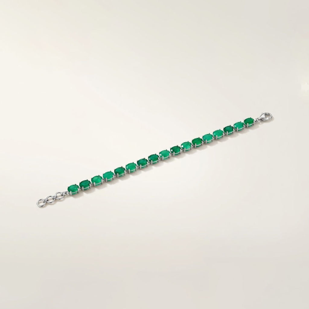 Emerald Sterling Silver Tennis Bracelet