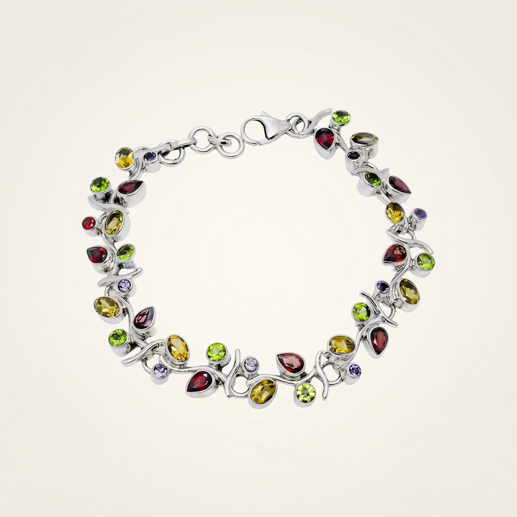 Multi Gemstone Vine Bracelet
