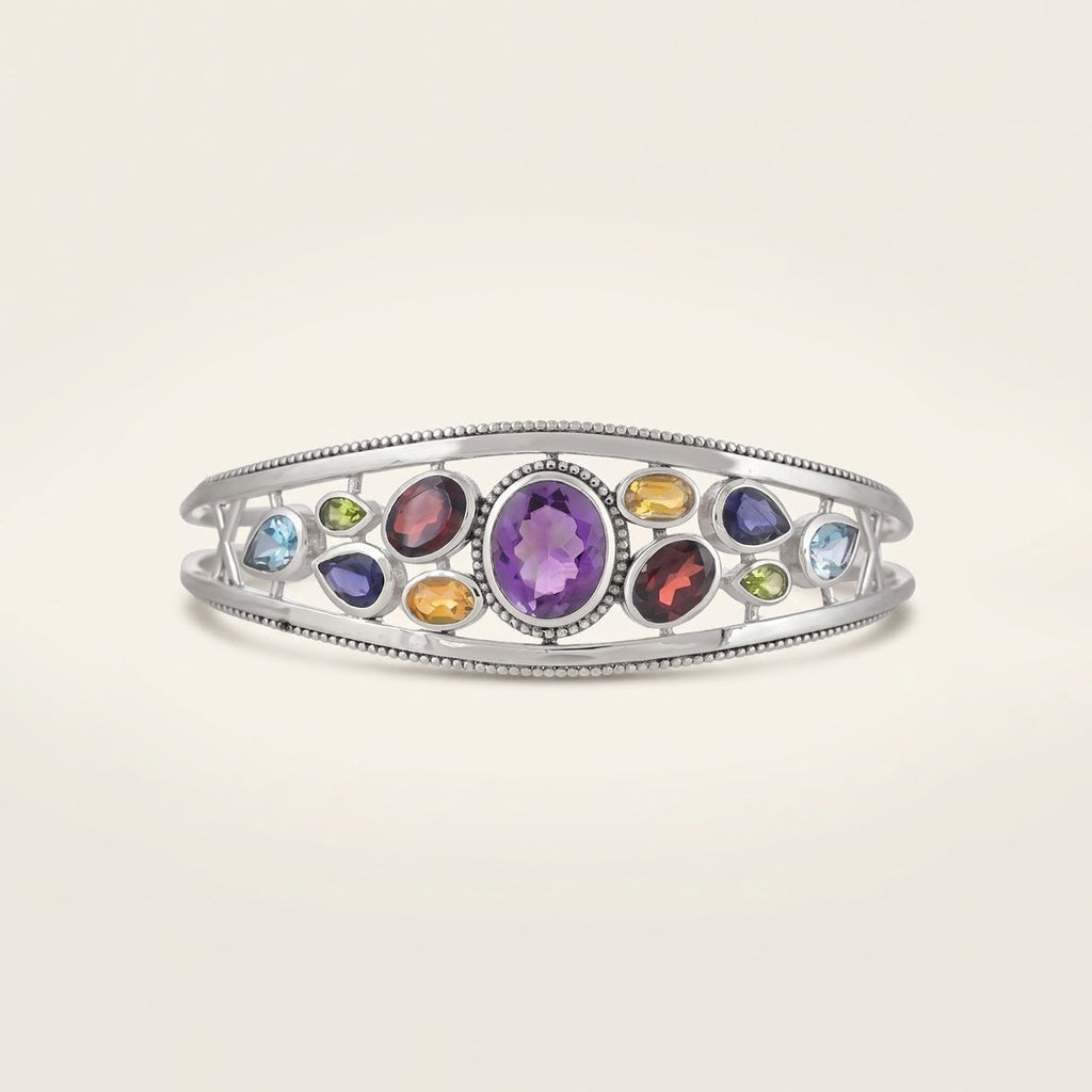 Multi Gemstone Cuff Bracelet