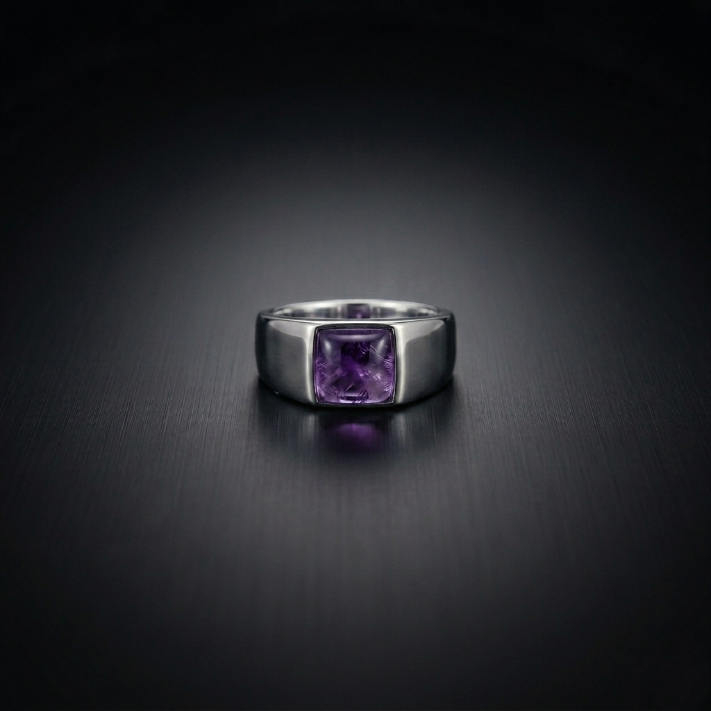 Amethyst Signet Ring for Men