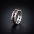 Red Garnet Eternity Men's Band Ring