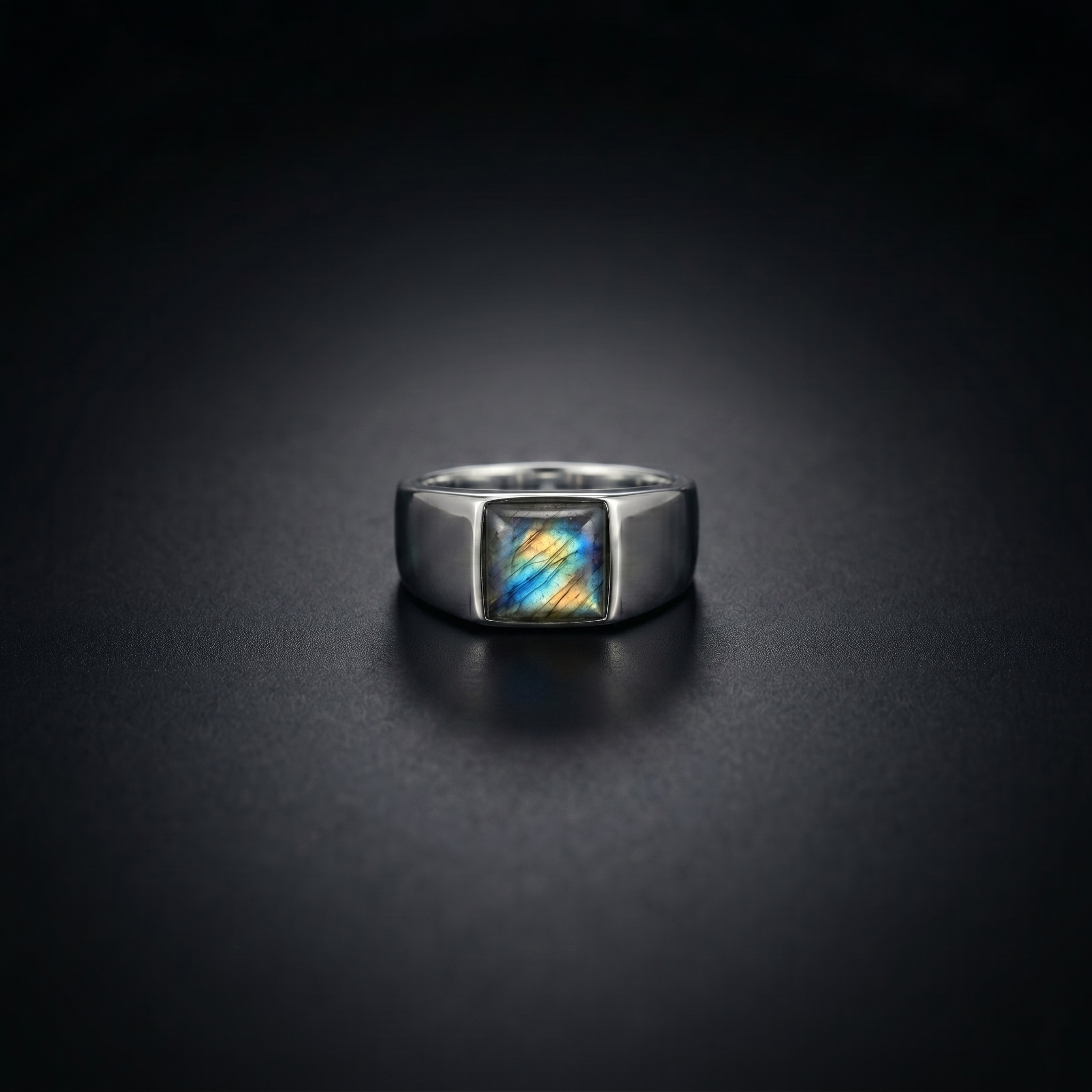 Labradorite Signet Ring for Men