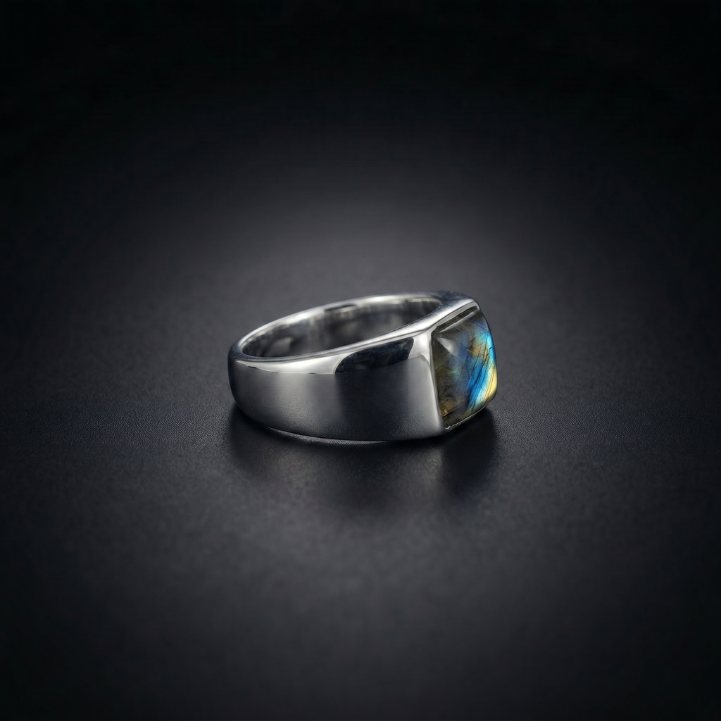 Labradorite Signet Ring for Men