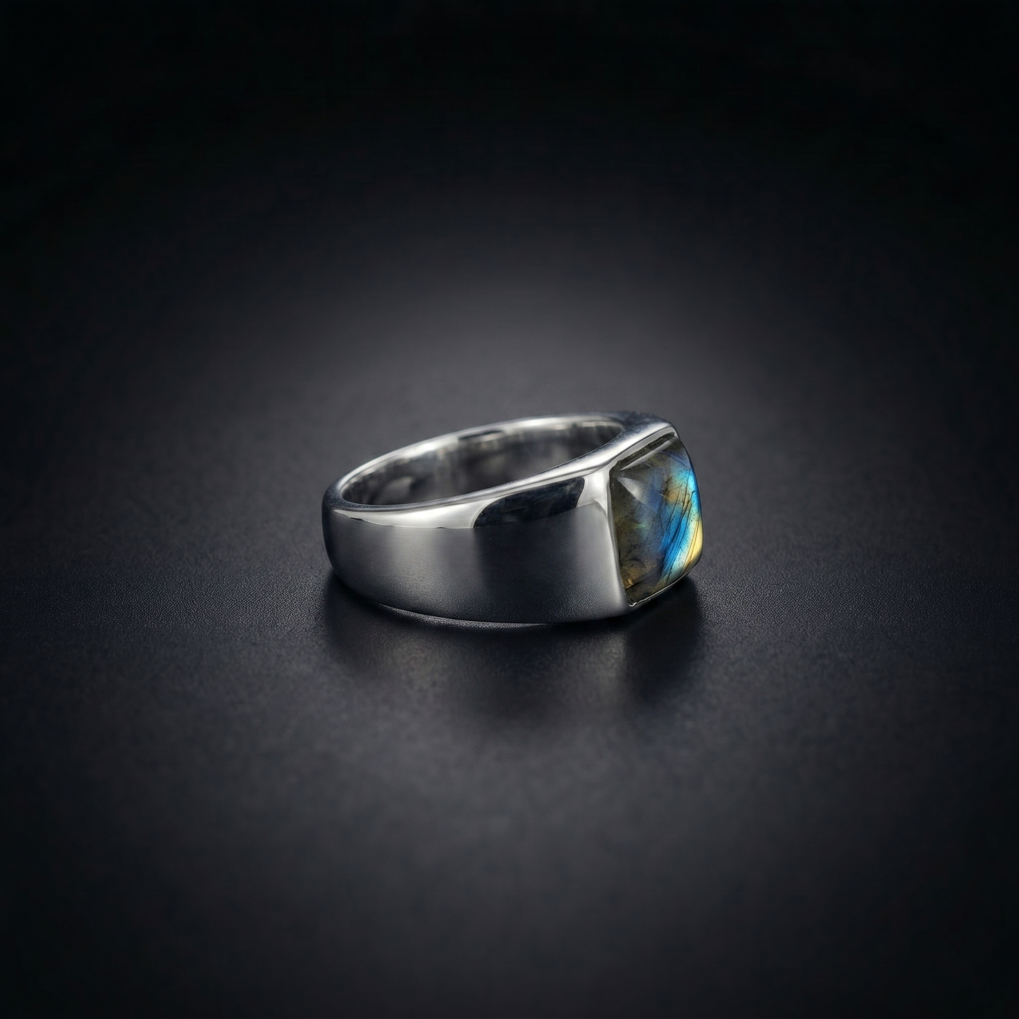 Labradorite Signet Ring for Men