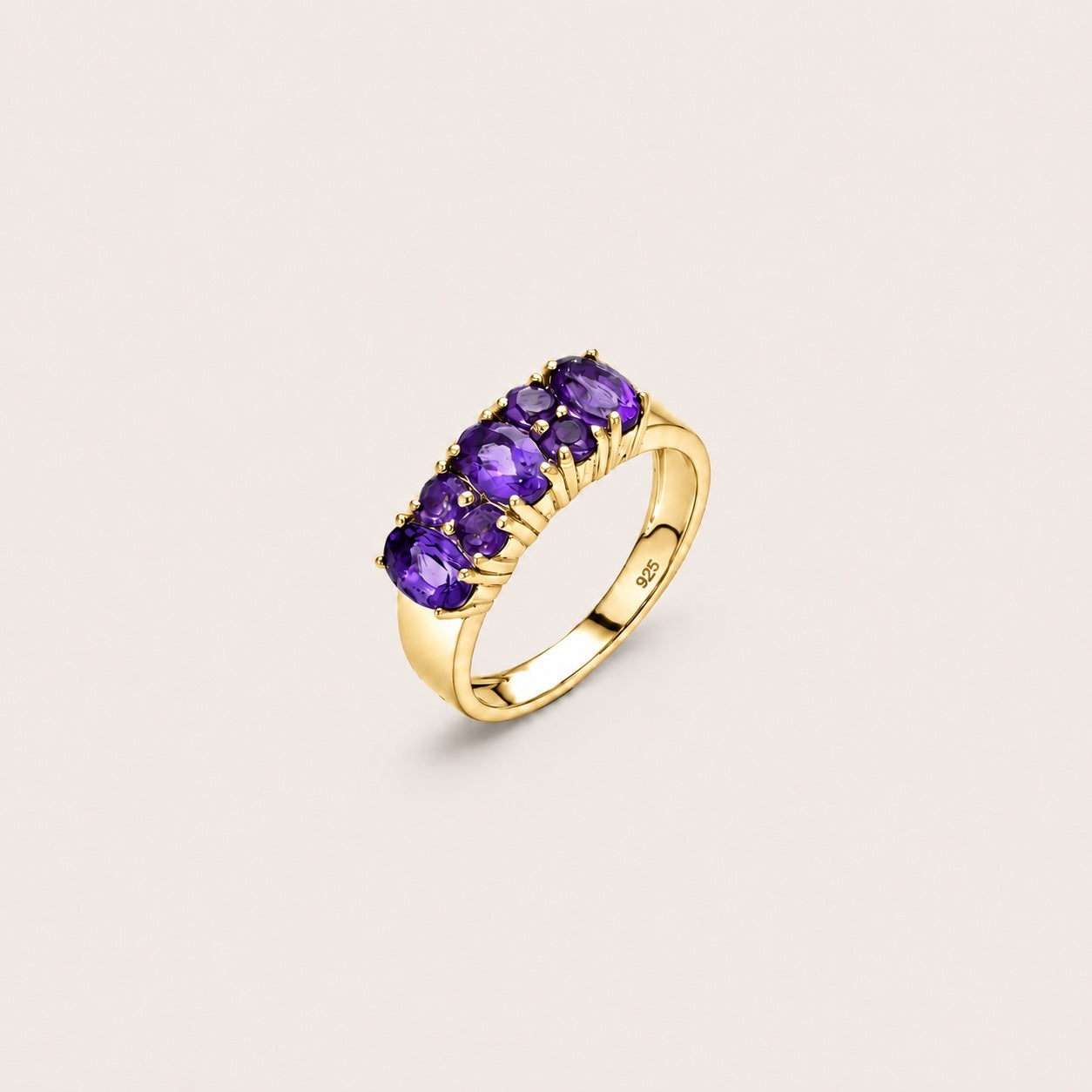 The Amethyst Violet Cascade Ring