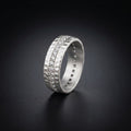 White Zircon Eternity Men's Band Ring