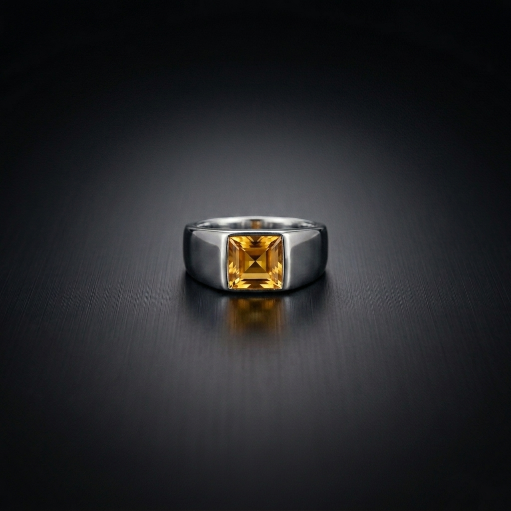 Citrine Signet Ring for Men
