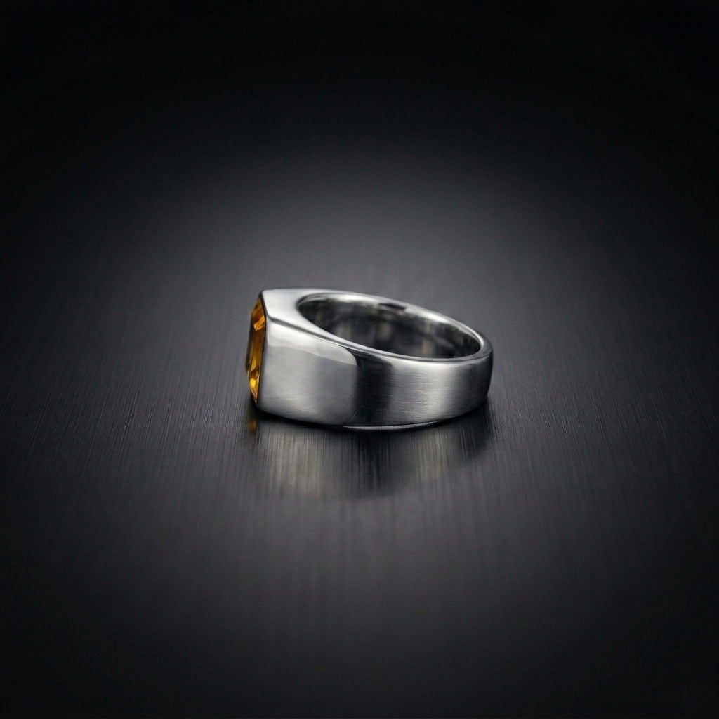 Citrine Signet Ring for Men