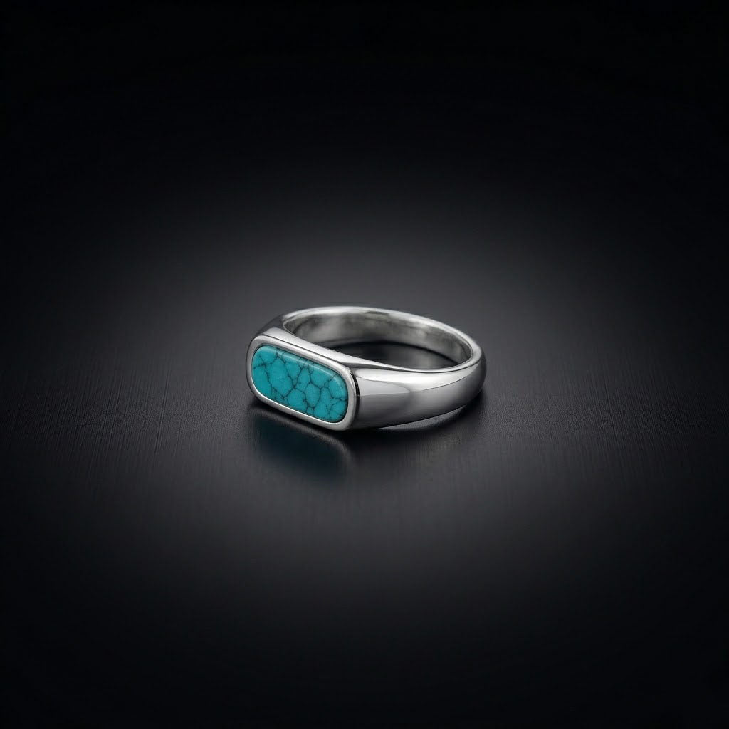 Dainty Men's Turquoise Ring