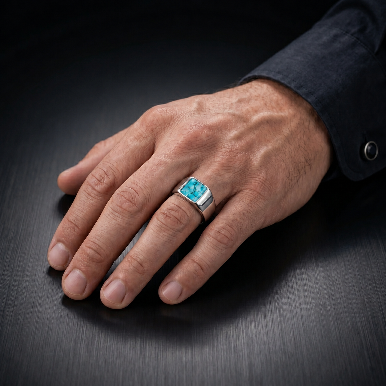 Turquoise Signet Ring for Men