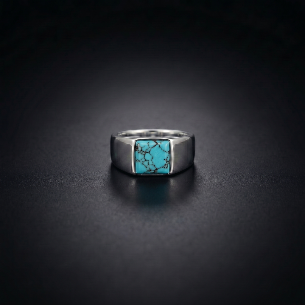 Turquoise Signet Ring for Men