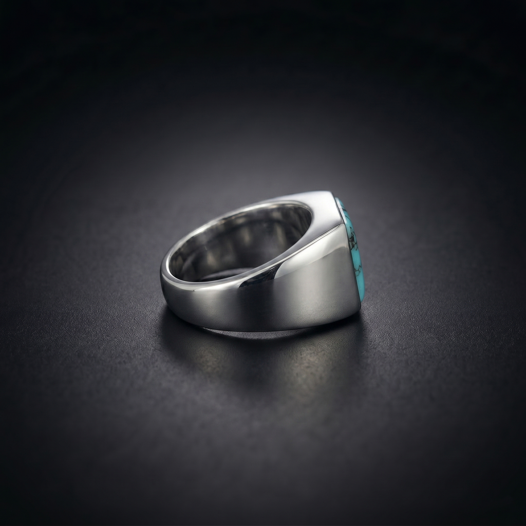Turquoise Signet Ring for Men