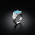 Men's Turquoise Signet Ring in Sterling Silver