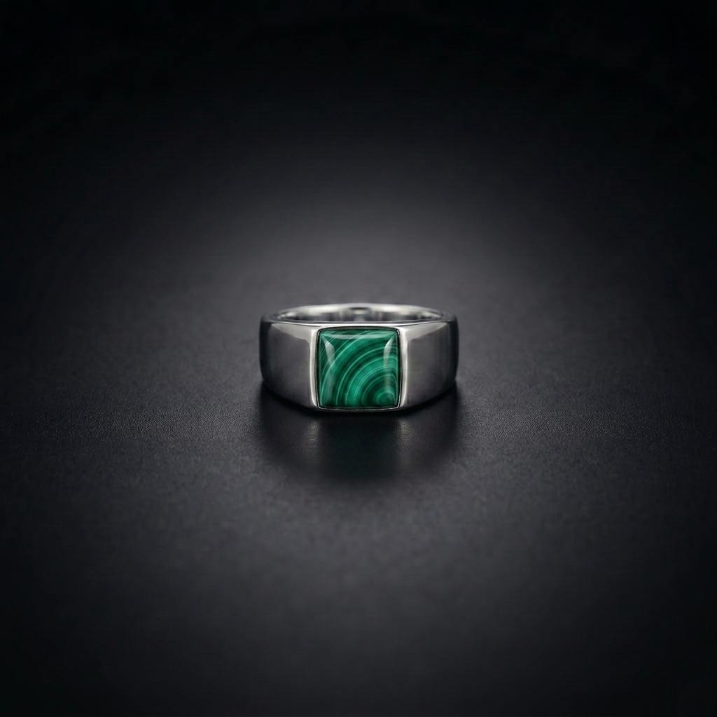 Malachite Signet Ring for Men