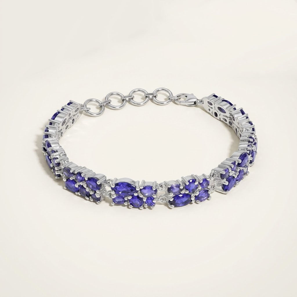 Iolite Marquise Tennis Bracelet | Sterling Silver