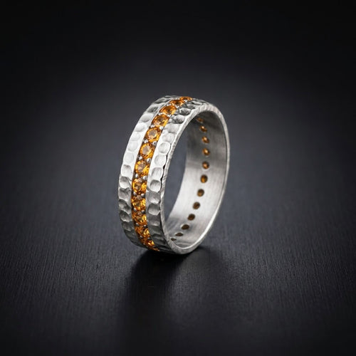 Citrine Eternity Men's Band Ring