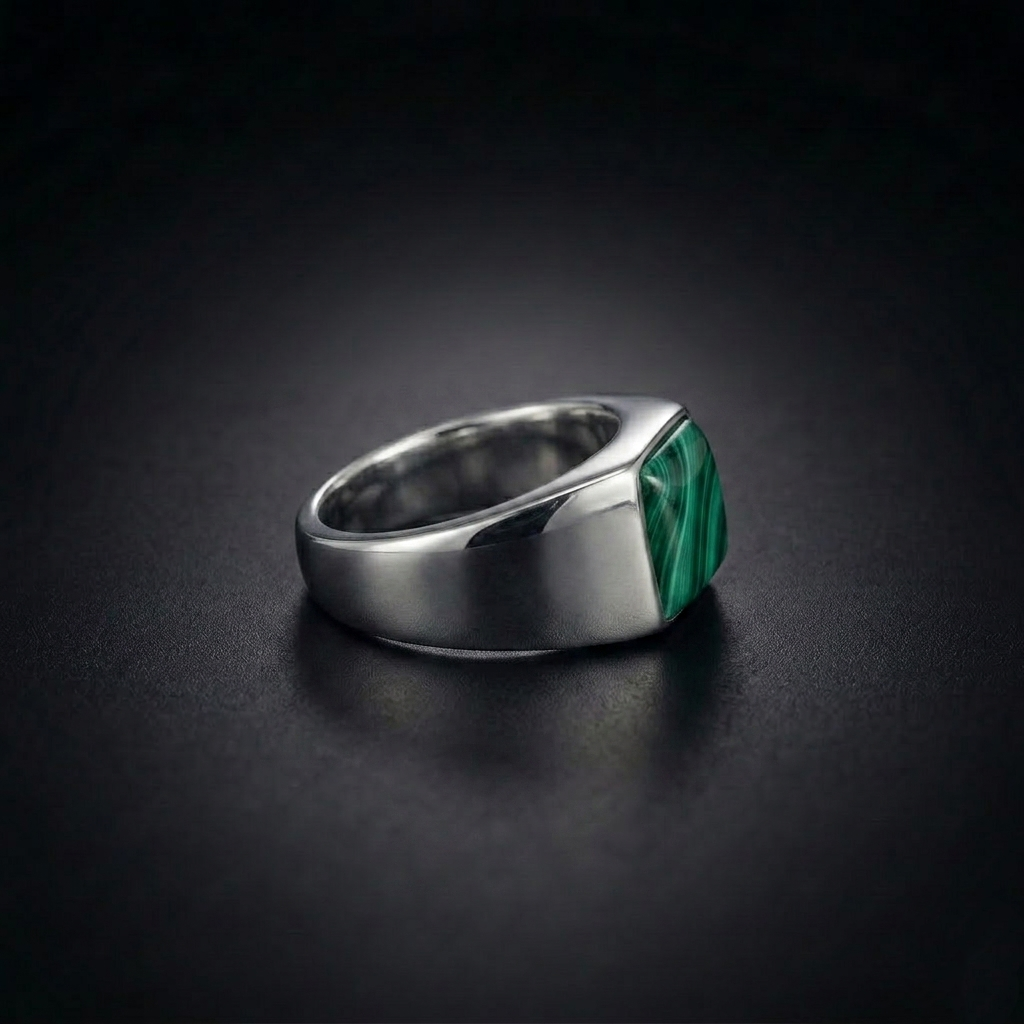 Malachite Signet Ring for Men