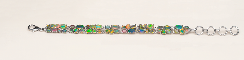 Ethiopian Opal Tennis Bracelet | Sterling Silver