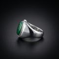 Men’s Sterling Silver Malachite Signet Ring