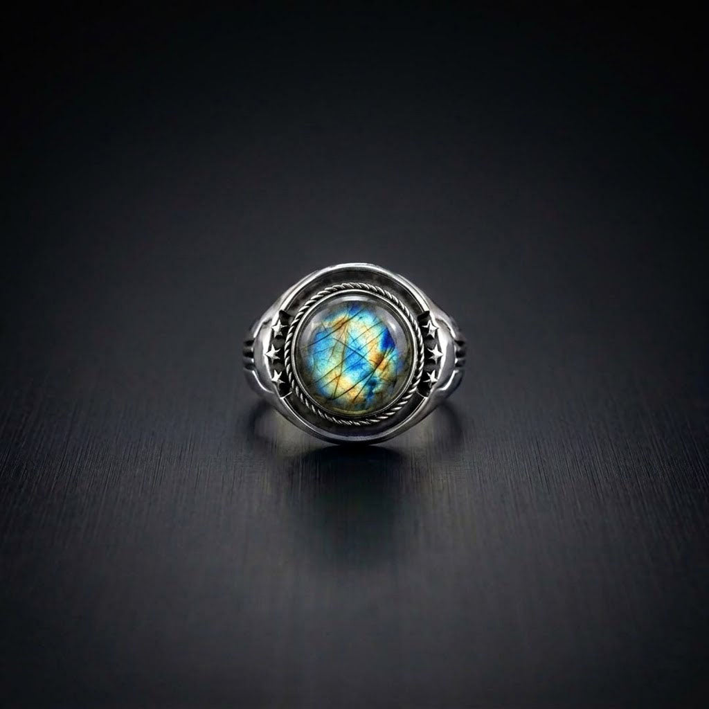 Labradorite Men's Signet Ring – Sterling Silver