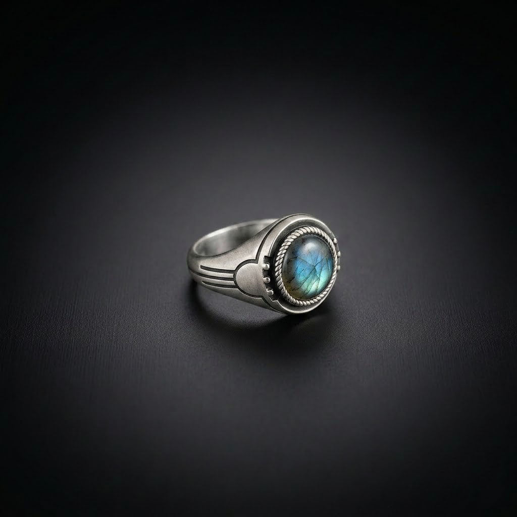 Labradorite Men's Signet Ring – Sterling Silver