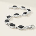 Black Spinel Link Bracelet | Sterling Silver