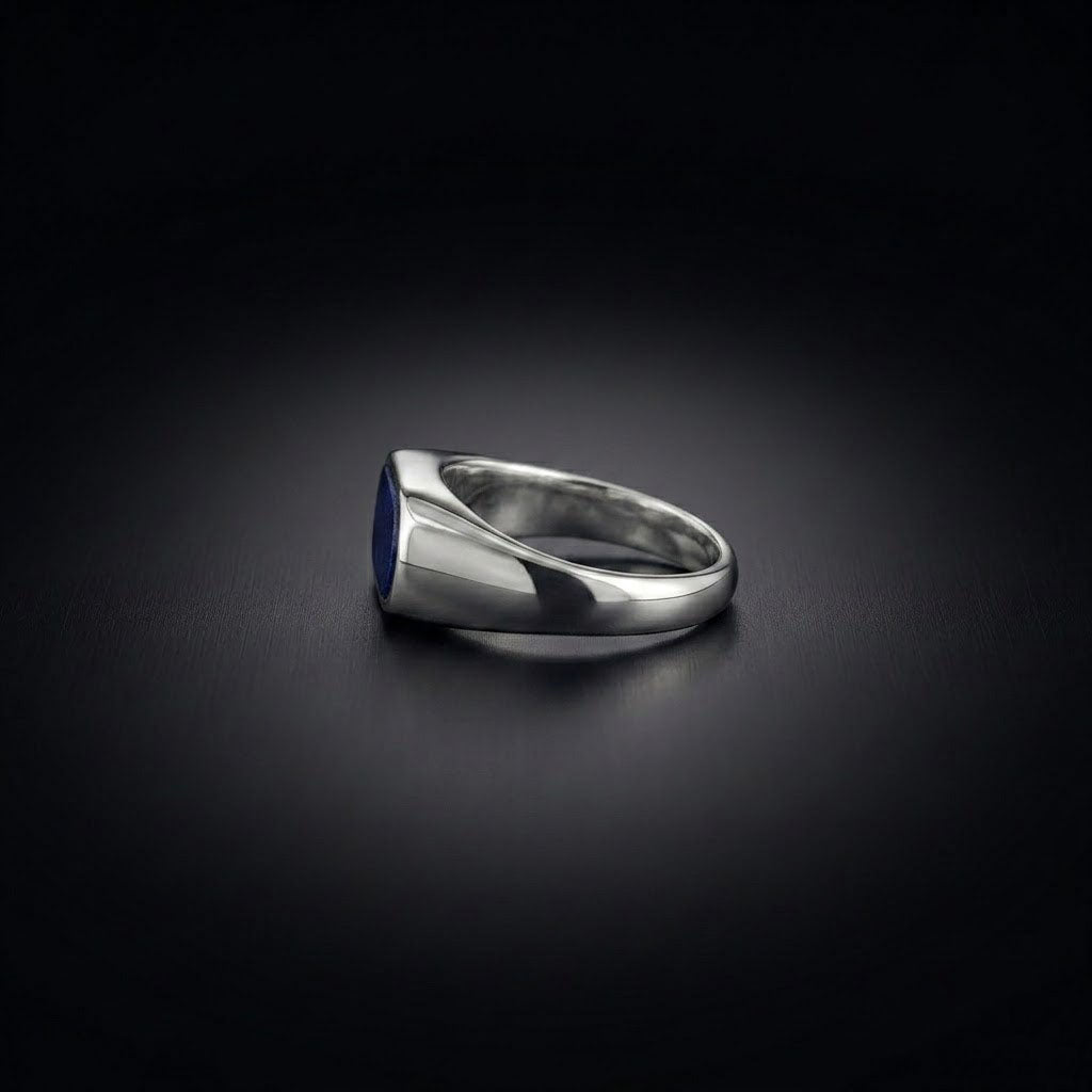 Lapis Lazuli Men's Signet Ring in Sterling Silver