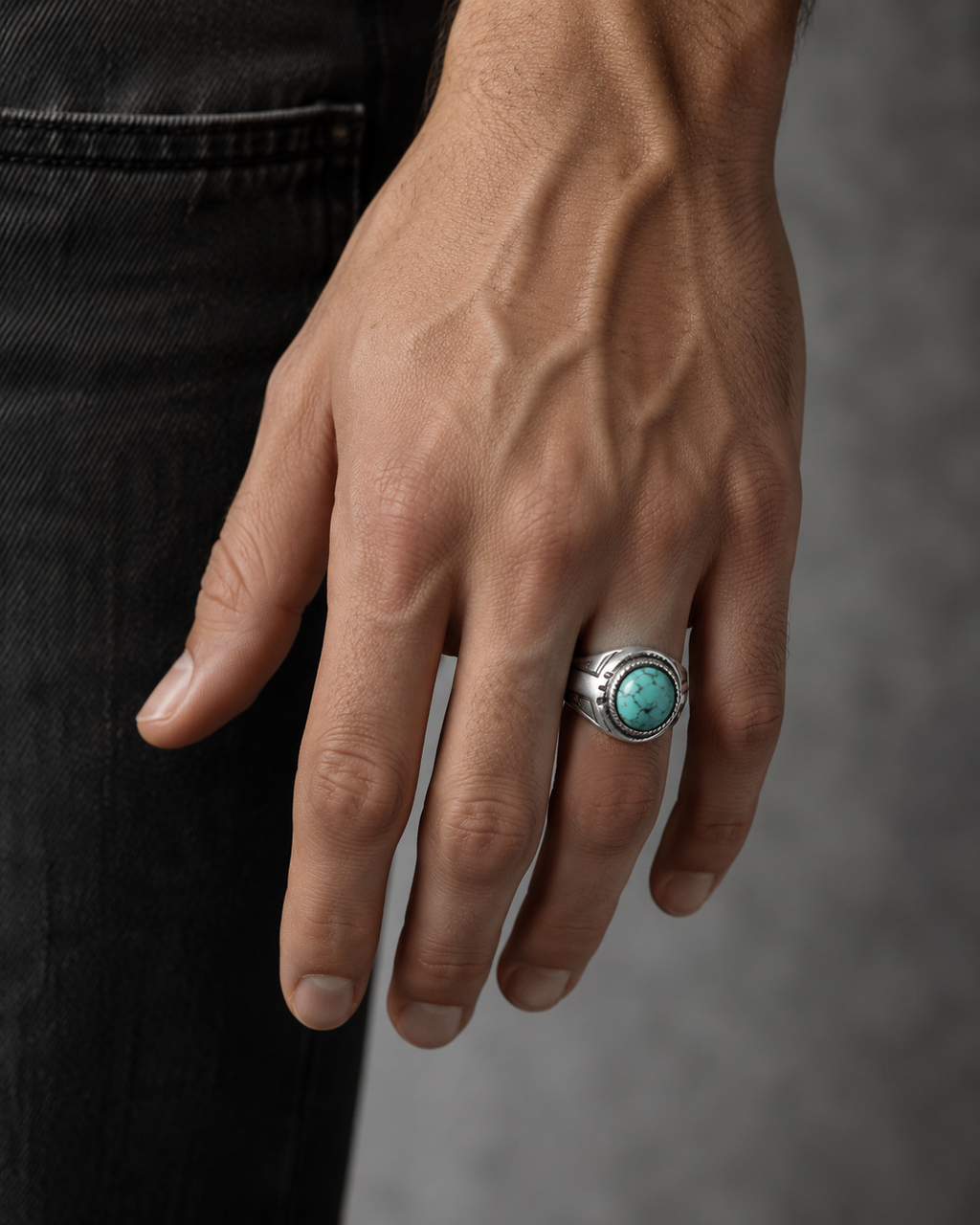 Vintage Turquoise Men's Signet Ring