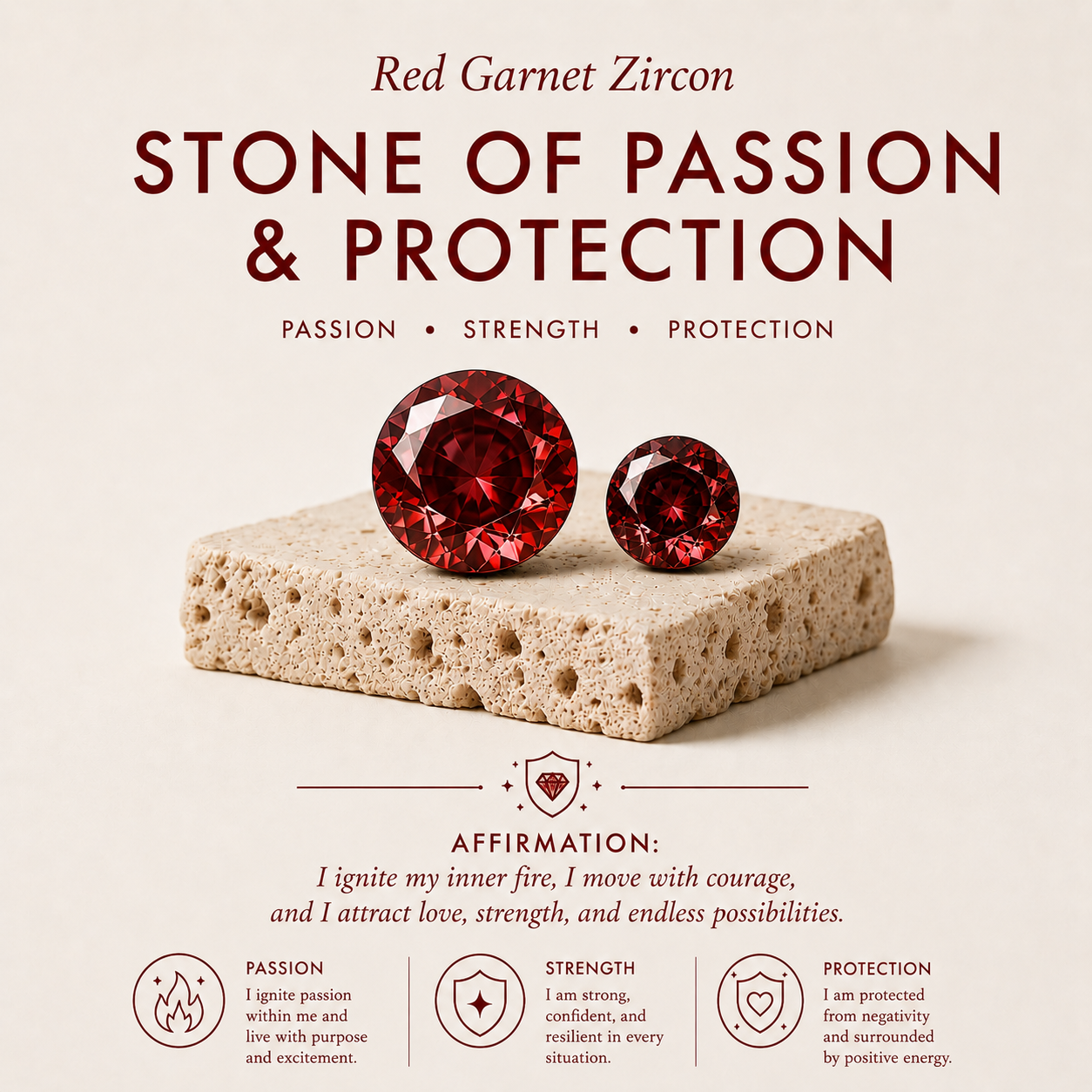 Red Garnet Eternity Men's Band Ring