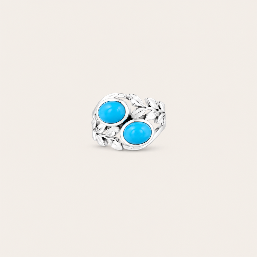 The Laurel Twin Sleeping Beauty Turquoise Ring