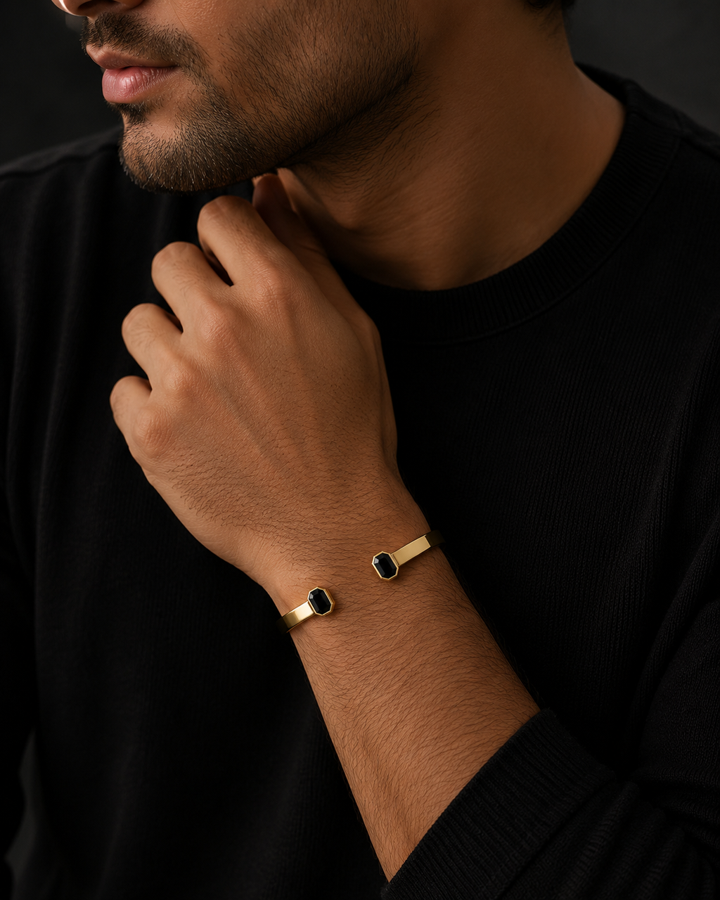 The Obsidian Balck Onyx Cuff