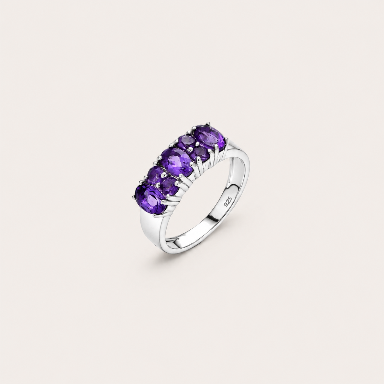 The Amethyst Violet Cascade Ring