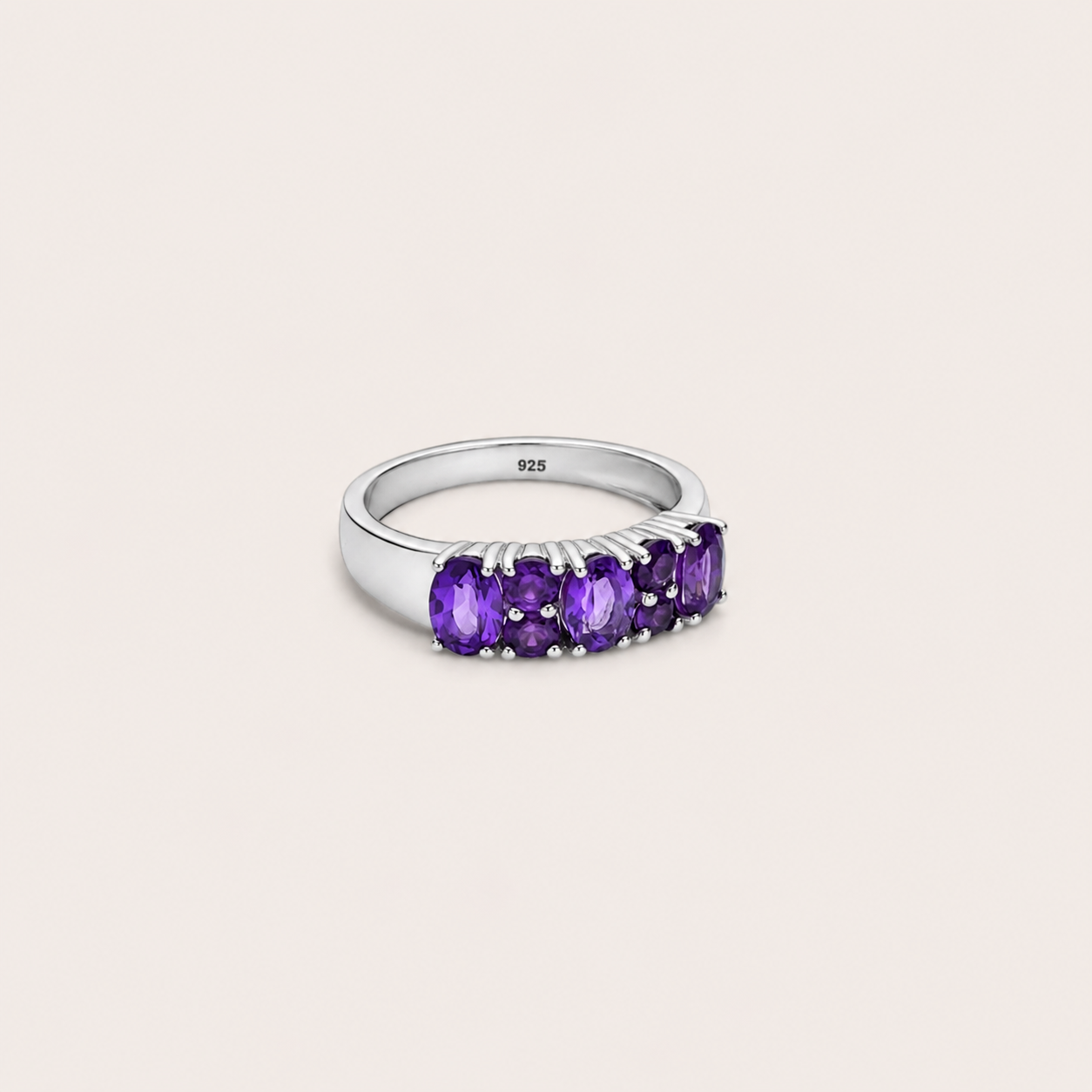 The Amethyst Violet Cascade Ring