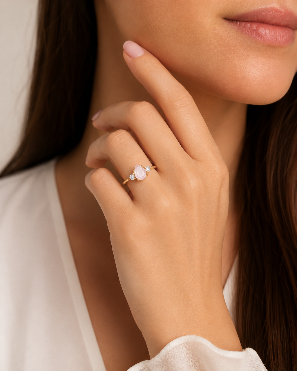The First Light Rose Quartz Ring
