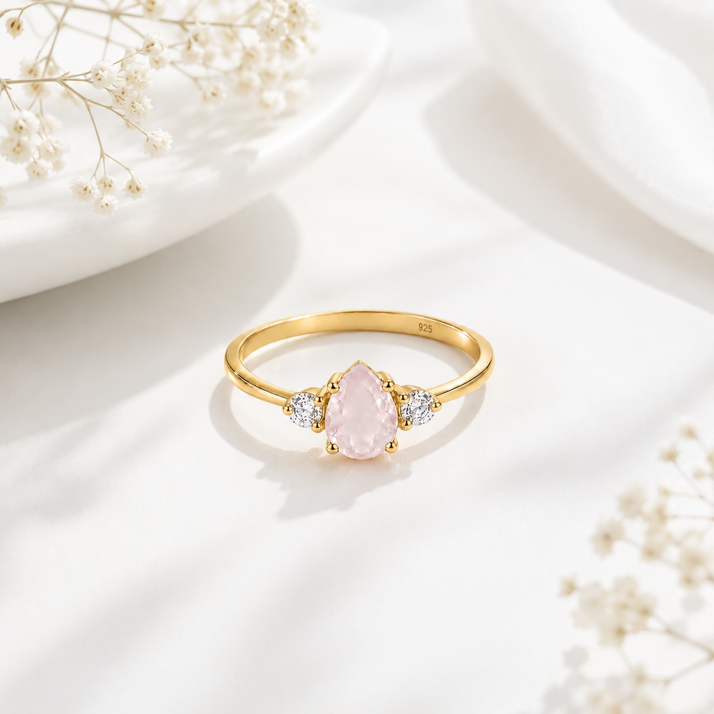 The First Light Rose Quartz Ring