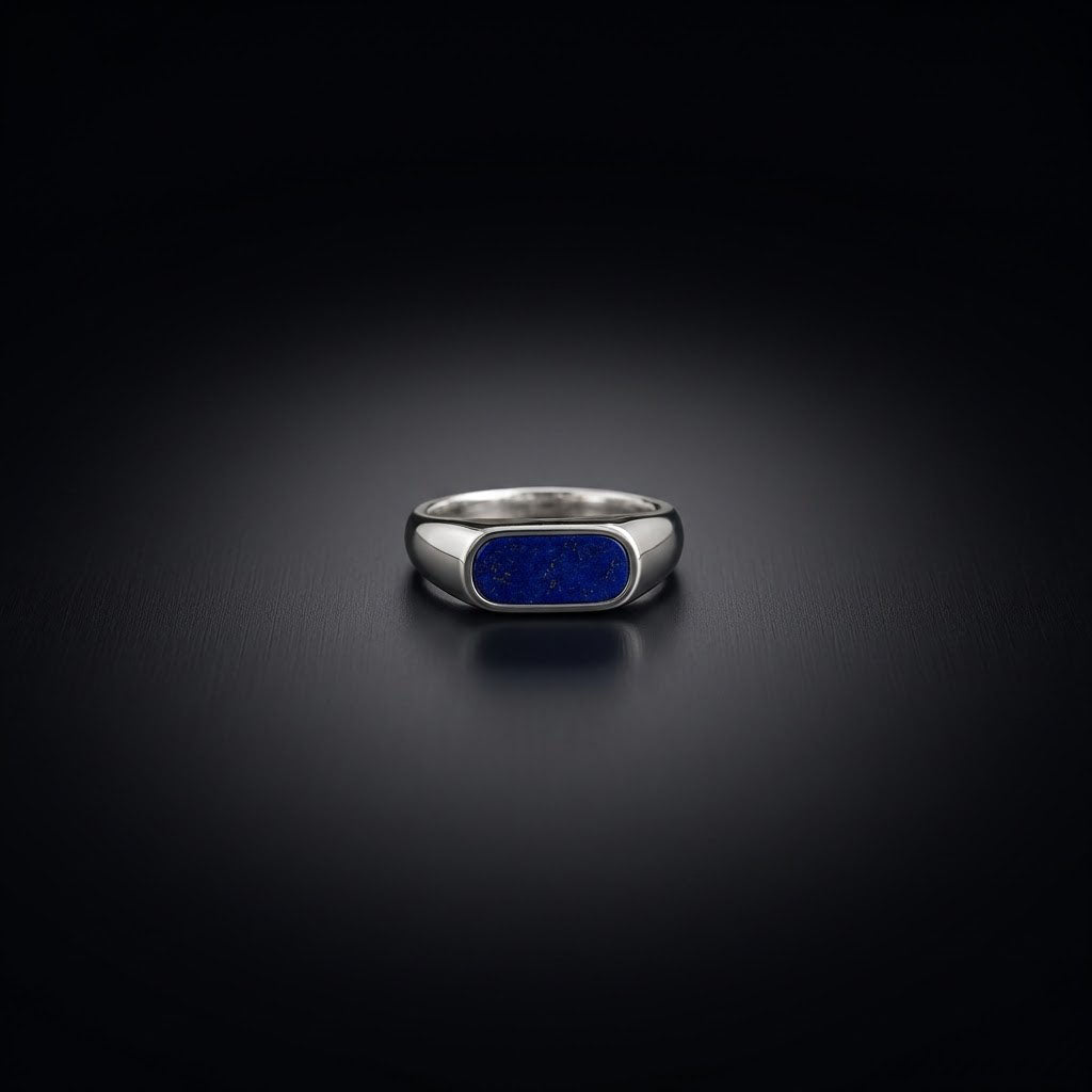 Lapis Lazuli Men's Signet Ring in Sterling Silver